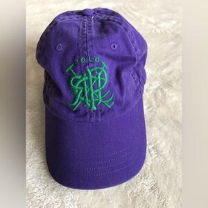 Polo ralph lauren Purple Cap with Green antique crest Logo
